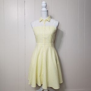 Charming Charlie Yellow and White Gingham Dress Size S NWT
